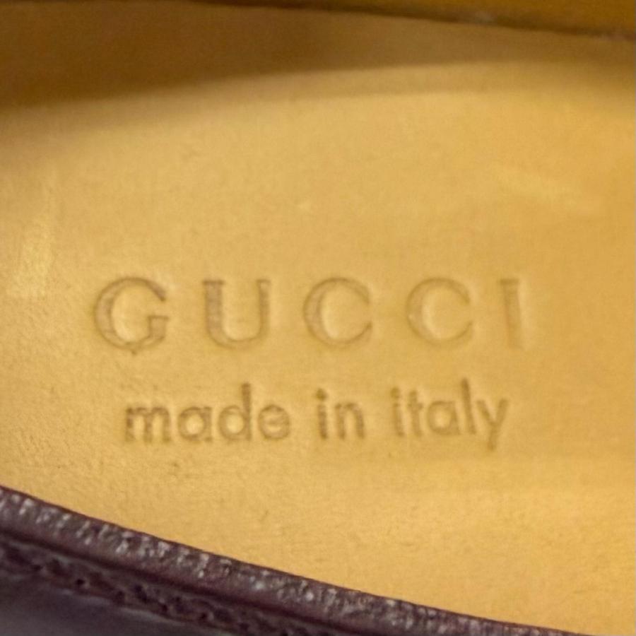 GUCCI（グッチ） 未使用品□GUCCI レザー GGロゴ金具 プレーントゥ 
