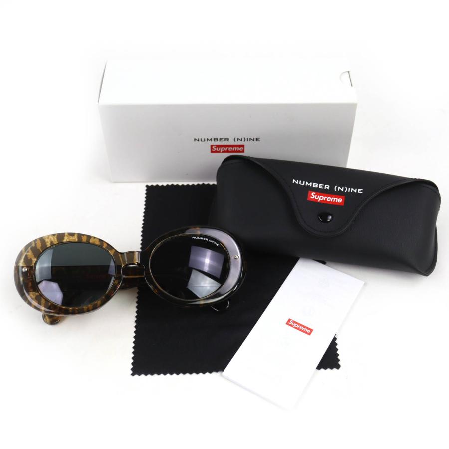 極美品△Supreme Number (N)Ine シュプリーム ナンバーナイン 25AW レオパード柄 サングラス ブラウン ブラック デモレンズ 箱・ケース付き イタリア製 メンズ 極美品△Supreme Number (N)Ine シュプリーム ナンバーナイン 25AW