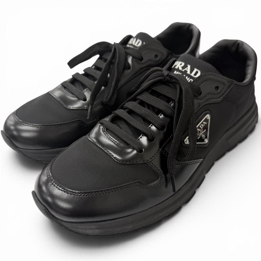 販売5/2まで　最終値下げ　PRADA ブラック デカロゴ　スニーカー　ナイロン PRADA（プラダ） 美品□PRADA 2EE443 PRAX 01 Re-Nylon ブラッシュド