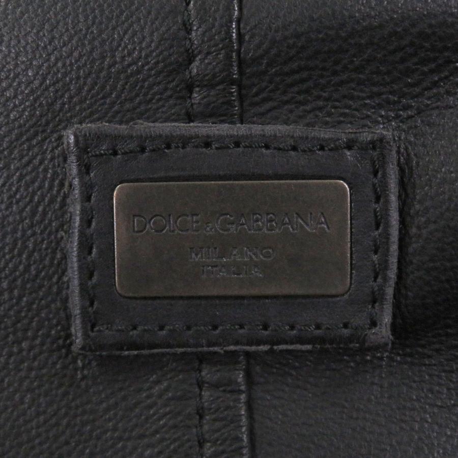 極美品□DOLCE&GABBANA ドルチェ＆ガッバーナ ラムスキン 黒タグ