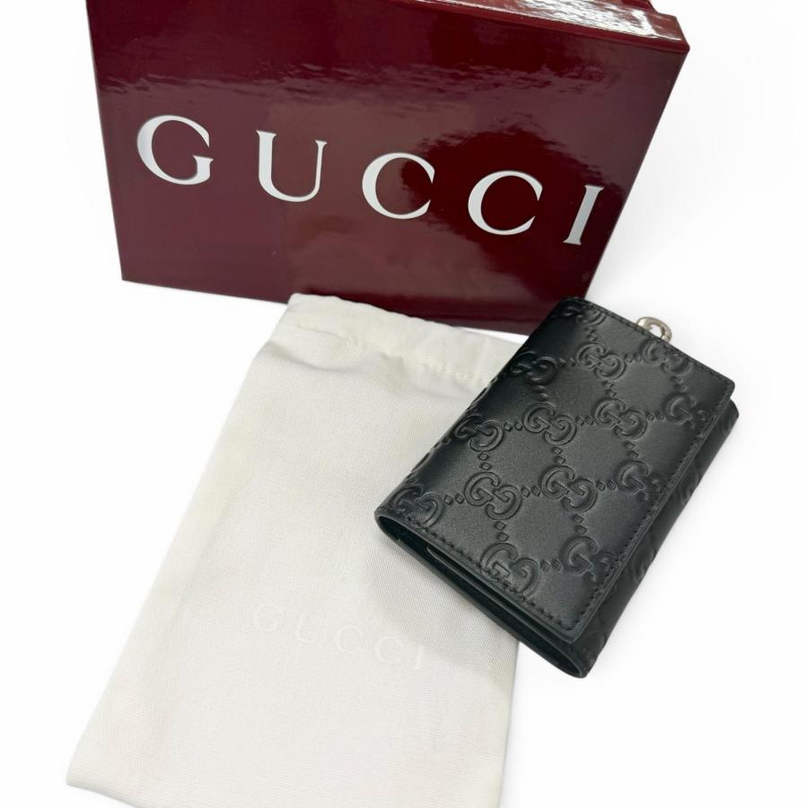 GUCCI（グッチ） 極美品□GUCCI 850212 GGエンブレム レザー 三つ折り