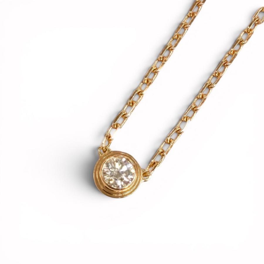 し*も様 カルティエ ダムール SM ネックレス ダイヤ 750 ピンクゴールド Cartier（カルティエ） 美品☆Cartier ダムール SM AU750 ダイヤモンド