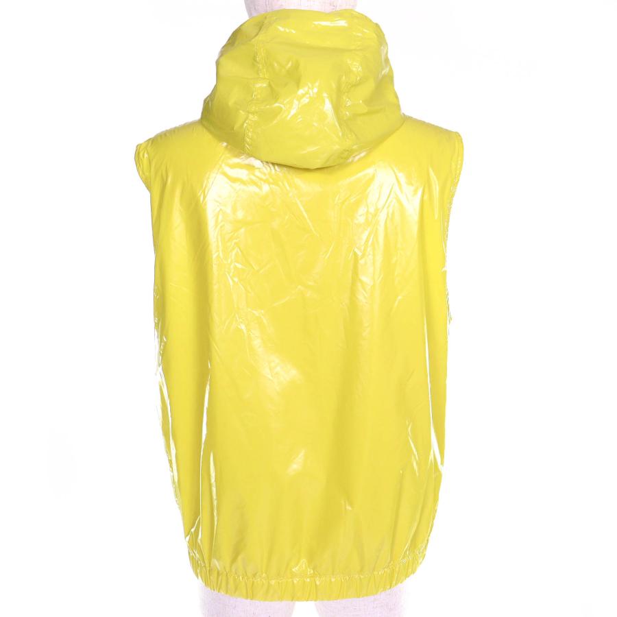 極美品△MONCLER モンクレール 2021年製 SETE GILET ロゴワッペン フーディー ナイロン ジレ ベスト 軽量 イエロー 1 正規品 レディース MONCLER（モンクレール） 極美品△MONCLER 2021年製 SETE GILET ロゴ