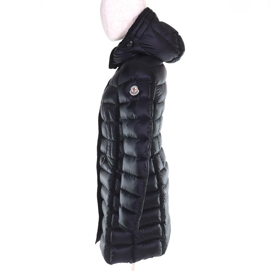 専用 モンクレール エルミンヌ ロゴワッペン フード ロングダウンコート MONCLER（モンクレール） 美品△MONCLER HERMINE エルミンヌ ロゴ