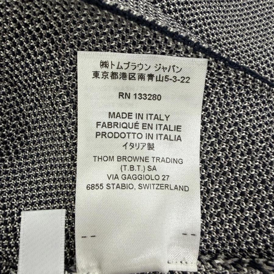 極美品☆THOM BROWNE トムブラウン MKK016A-Y3504-035 シルク コットン チェック柄 プリーツスカート グレー ネイビー 2 伊製 正規品の画像