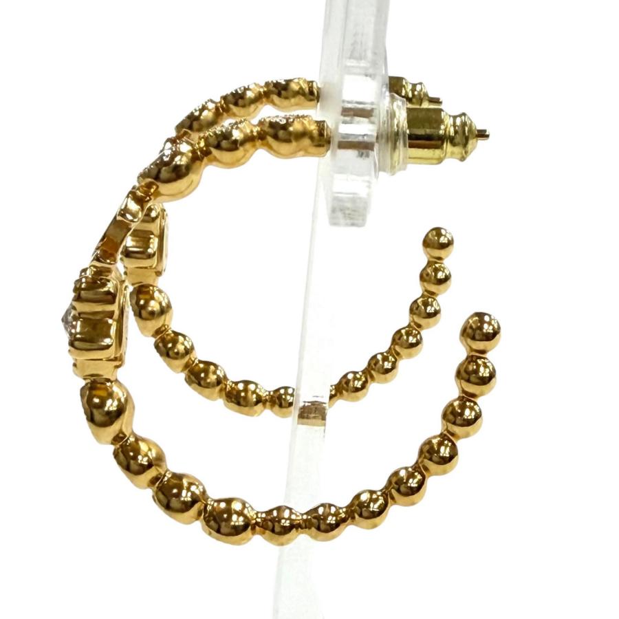 美品◇CHANEL シャネル A24K ABE551 クリスタル ココマーク スター フープ ピアス 両耳用 アクセサリー ゴールド フランス製 レディースの画像
