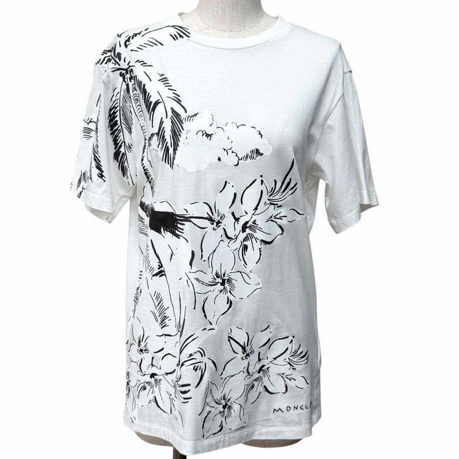 MONCLER モンクレール フラワーレースTシャツ MONCLER（モンクレール） 美品☆MONCLER コットン100％ ロゴ刺繍入り