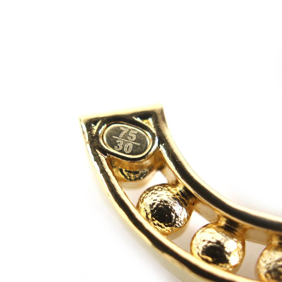 美品△CHANEL シャネル L23A ココマークラインストーンバックル レザー ゴム ベルト ブラック ゴールド金具 75/30 レディースの画像