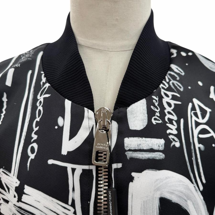 美品　ドルチェ＆ガッバーナ　ジャケット　ブルゾン　ロゴ　ジップ　ホワイト　XL 未使用品▽DOLCE&GABBANA ドルチェ＆ガッバーナ G9YU7T グラフティ 黒