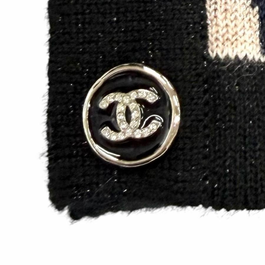 極美品★CHANEL シャネル 21A P71031 カシミヤ シルク混 総柄 ラメ サイドZIP 長袖 ニット マルチ 36 イタリア製 正規品 レディースの画像