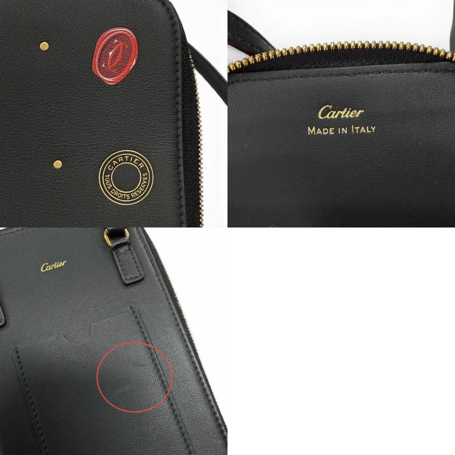 美品★Cartier カルティエ CRL3002008 レザー ディアボロ ドゥ カルティエ フォンポーチ ポシェット ブラック 箱・保存袋付き_9