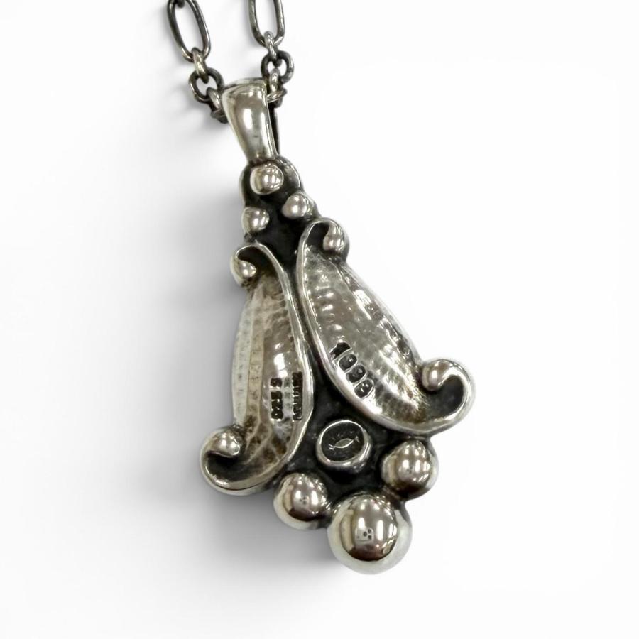 ☆極美品☆  アメジストイヤーネックレス1993ヘリテージ 極美品☆Georg Jensen ジョージジェンセン ヘリテージ 1993 イヤー