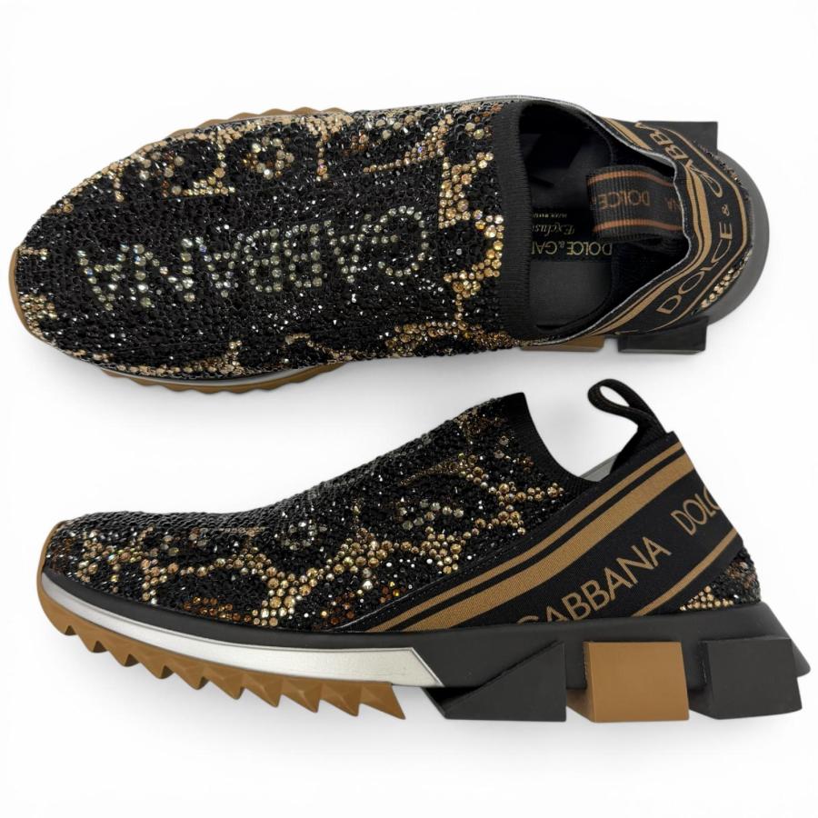 極美品/EU42 ドルチェ&ガッバーナ ソレント スワロフスキー レオパード 極美品□DOLCE&GABBANA ドルチェ＆ガッバーナ SORRENTO ソレント