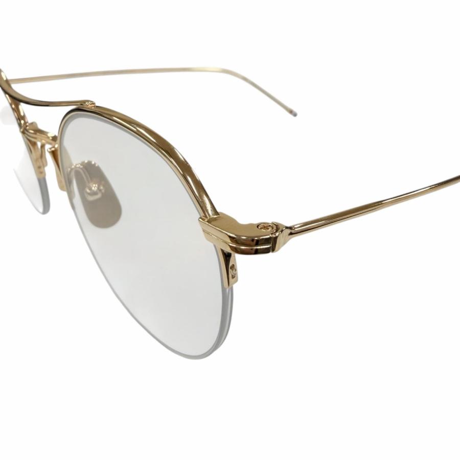 THOM BROWNE(トム・ブラウン) メガネ 極美品☆THOM BROWNE トムブラウン TB-903 ツーブリッジ ハーフリム