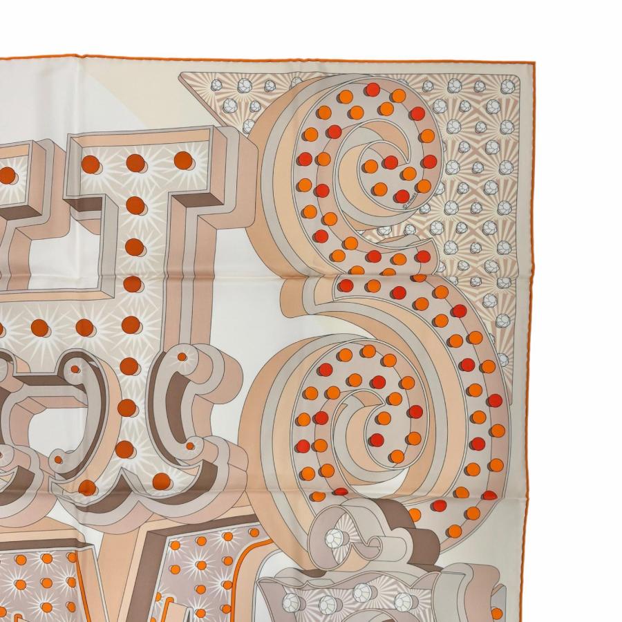 HERMES カレ90 シルクスカーフ ヴィンテージ　幾何学模様 ベージュ HERMES（エルメス） 極美品◇HERMES カレ90 ELECTRIQUE エレクトリック