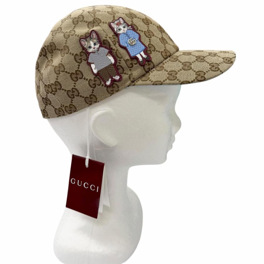 【極美品】グッチ GUCCI GGキャンバス サンバイザー グレー GUCCI（グッチ） 未使用品□GUCCI 25年製 847862 ヒグチユウコ ボー