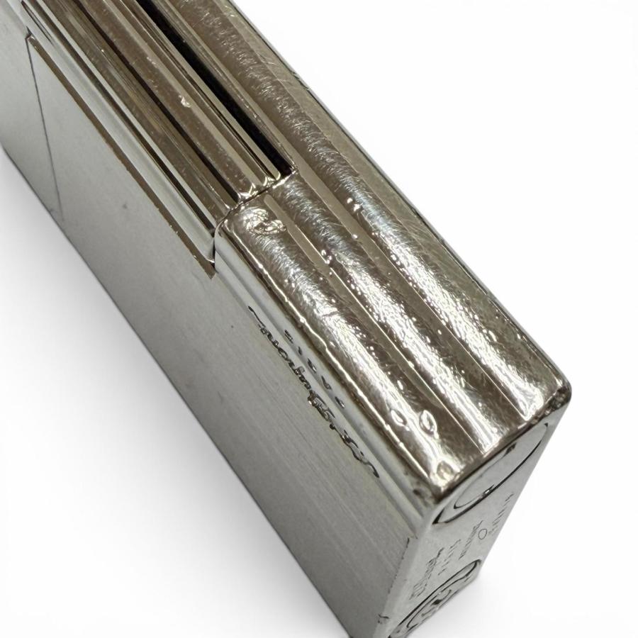 良品▽Dupont デュポン ギャッツビー ヘアライン ロゴ刻印 スクエア