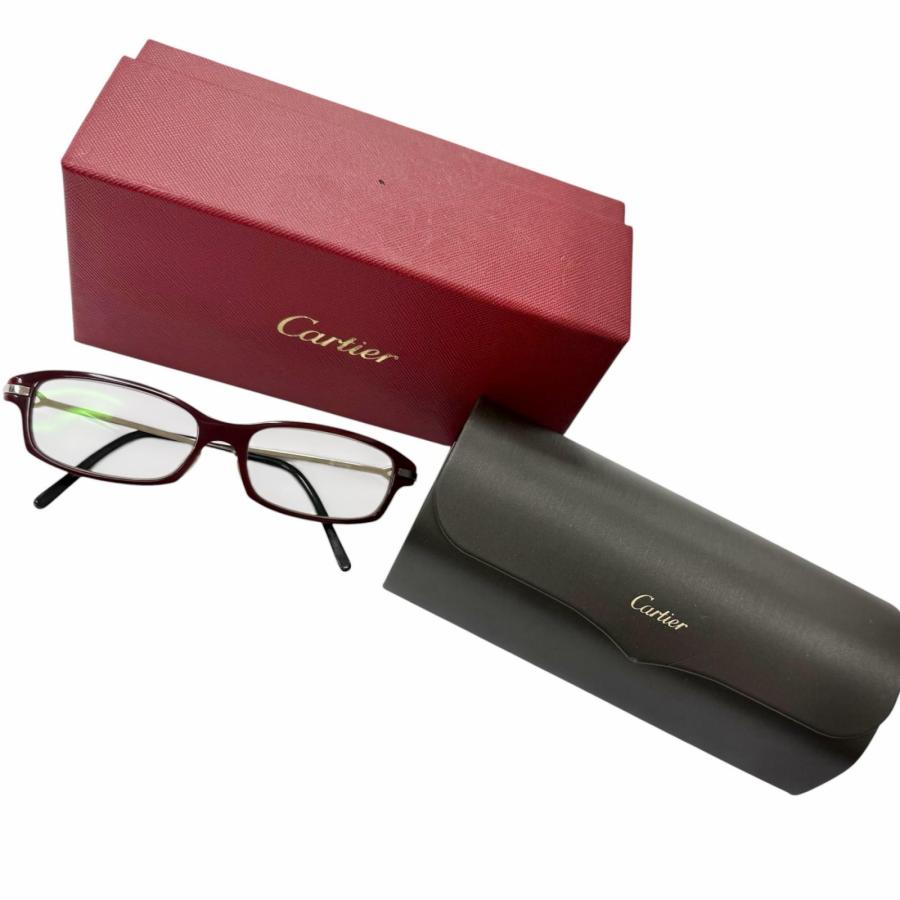 Cartier（カルティエ） 良品□Cartier C ドゥ スクエアフレーム メガネ