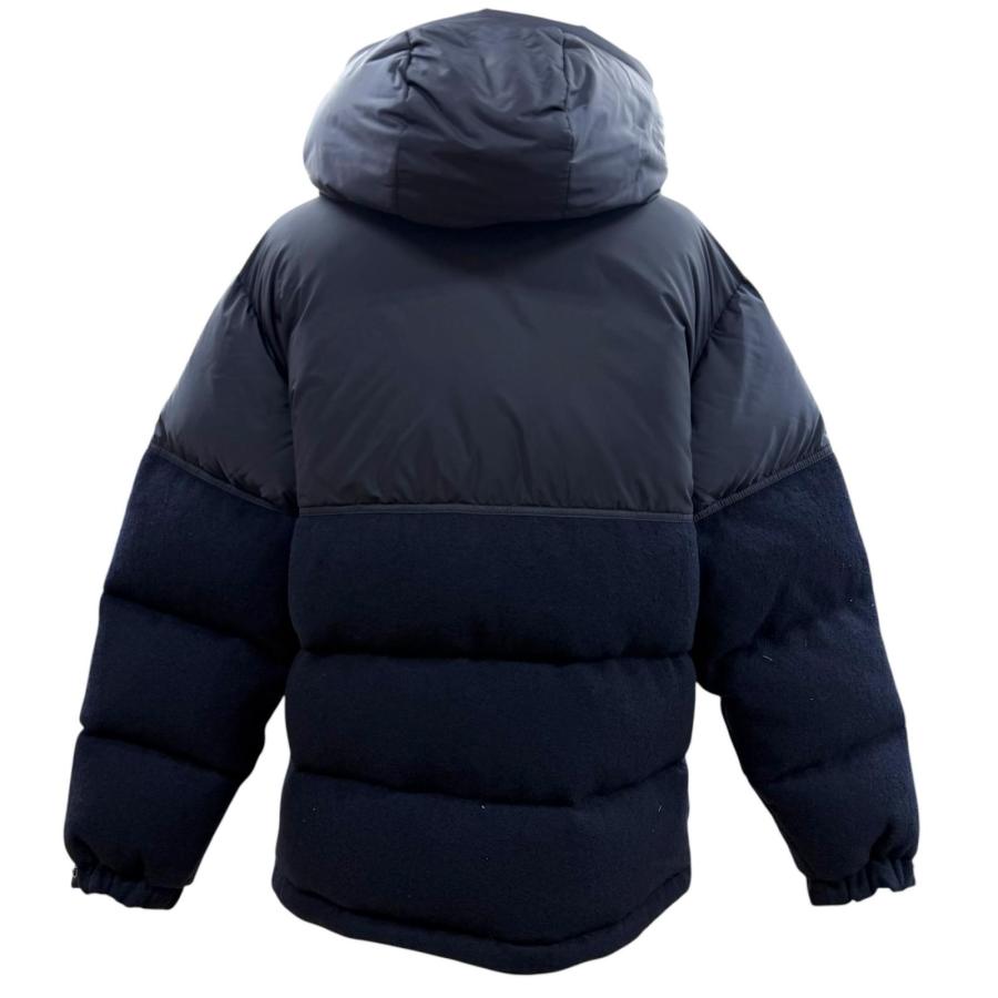 美品▼MONCLER モンクレール ANDRES ロゴ刺繍 フーデッド ダブルジップアップ ダウンジャケット ネイビー 2 正規品 メンズ ハンガー付き MONCLER（モンクレール） 美品▽MONCLER ANDRES ロゴ刺繍 フーデッド
