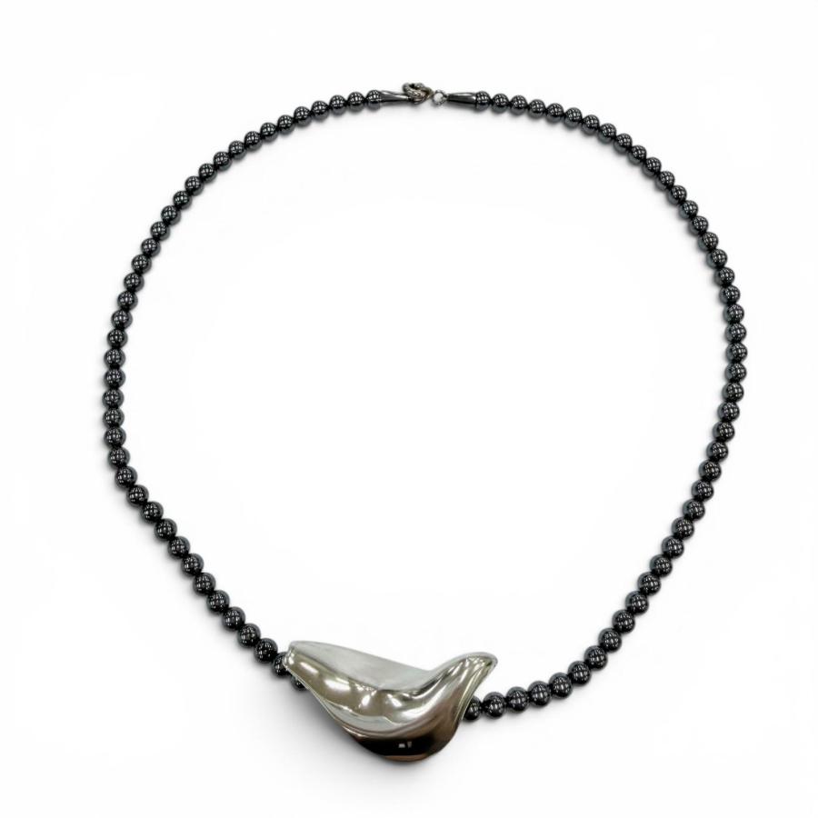   ジョージジェンセン ヘマタイト 925 ネックレス 美品☆Georg Jensen ジョージジェンセン 925 ヘマタイト バード