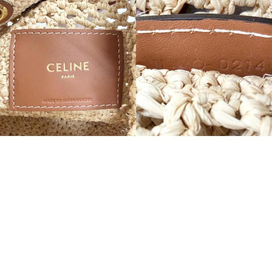 CELINE（セリーヌ） 極美品△CELINE ティーン トリオンフ ラフィア