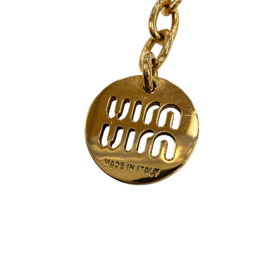 miu miu ロゴネックレス ゴールド miu miu（ミュウミュウ） 美品☆MIUMIU 5IC059 ロゴ チェーン