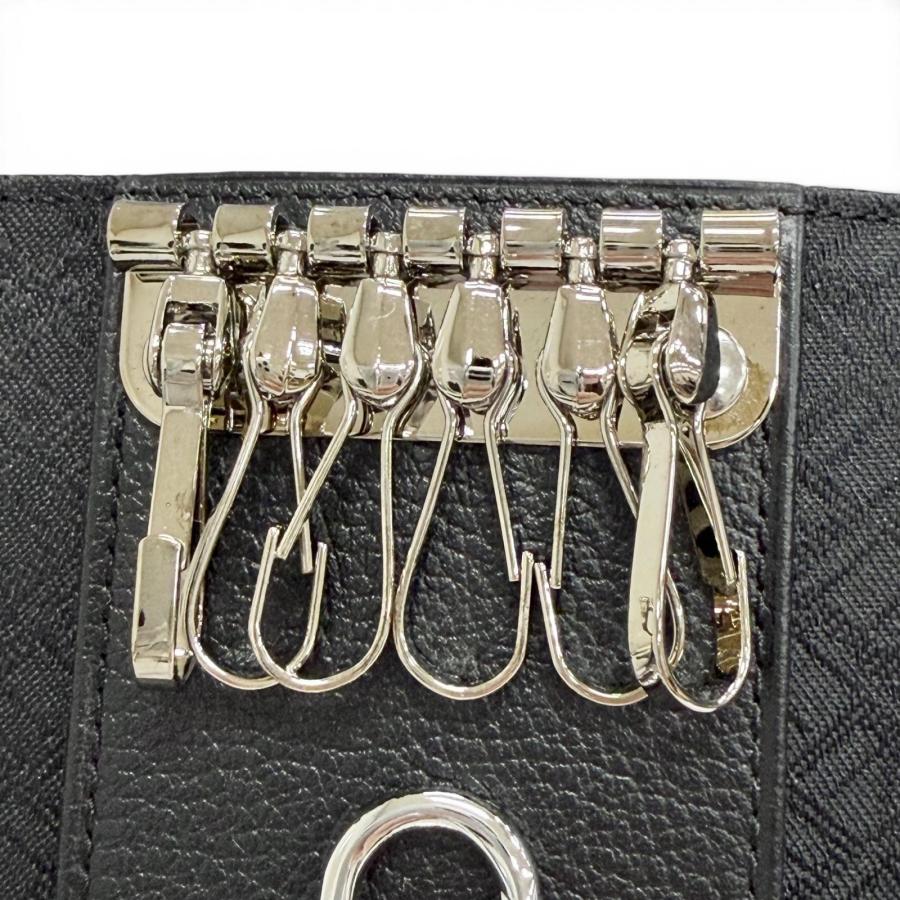 未使用品△Dunhill ダンヒル レザー D9 ロゴプレート 総柄 6連キーフック キーケース ブラック フランス製 メンズ 箱付き オススメ◎ dunhill（ダンヒル） 未使用品△Dunhill レザー D9 ロゴプレート 総柄