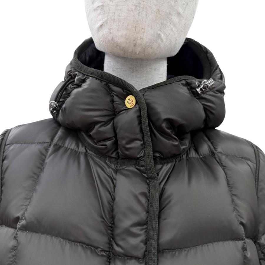 【正規極美品/S】モンクレール ダウンコート ワッペン付き 肉厚 フード 黒 MONCLER（モンクレール） 極美品☆MONCLER BUIS ロゴワッペン・フード