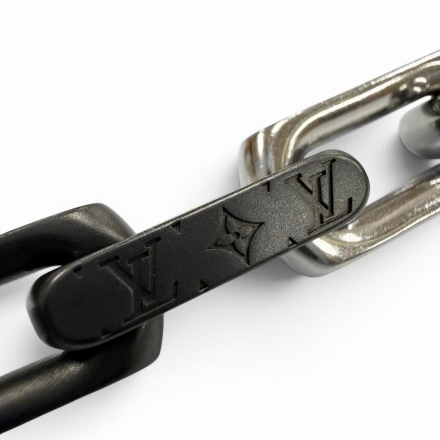 美品◇LOUIS VUITTON ルイヴィトン M00687 ブレスレット モノグラムチェーン 手首周り19cm アクセサリー シルバー ブラック イタリア製 LOUIS VUITTON（ルイ・ヴィトン） 極美品▽LOUIS VUITTON M00687