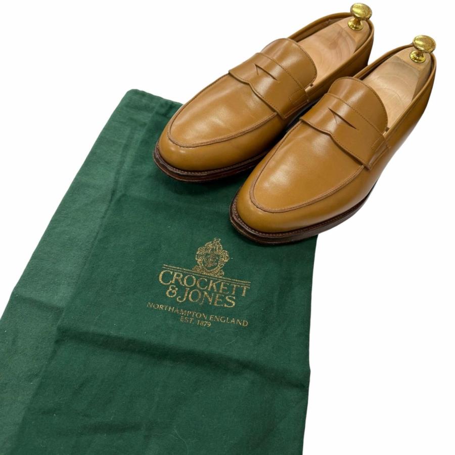 クロケットアンドジョーンズ　POOLE ペニーローファー 美品□CROCKETT&JONES クロケットアンドジョーンズ POOLE レザー