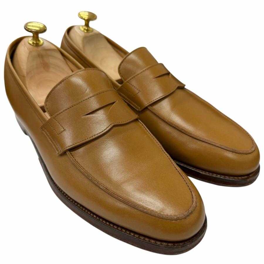 クロケットアンドジョーンズ　POOLE ペニーローファー 美品□CROCKETT&JONES クロケットアンドジョーンズ POOLE レザー
