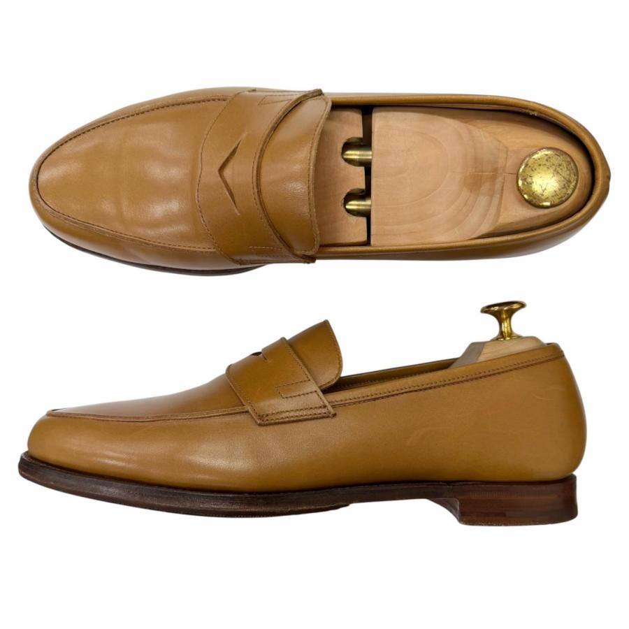 クロケットアンドジョーンズ　POOLE ペニーローファー 美品□CROCKETT&JONES クロケットアンドジョーンズ POOLE レザー