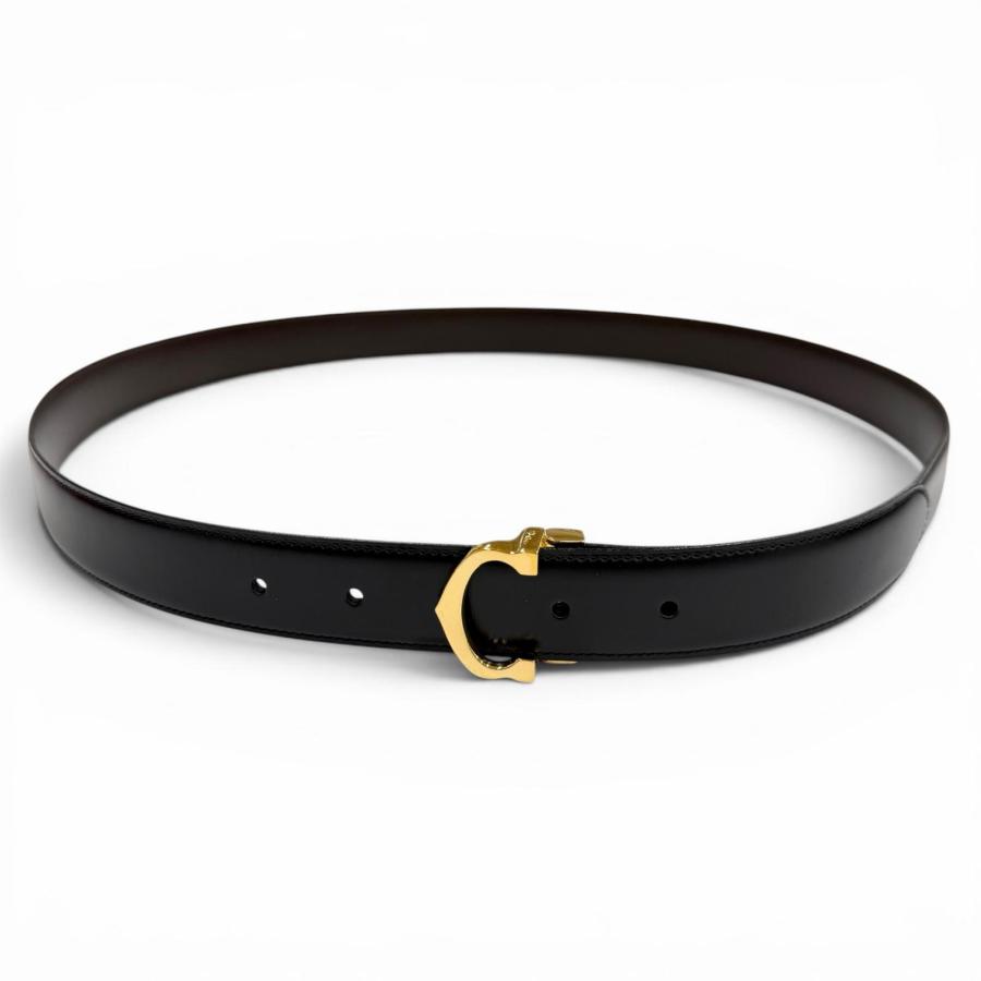 極美品　Cartier マスト ドゥ　リバーシブルベルト ブラック ゴールド Cartier（カルティエ） 極美品▽Cartier マスト ドゥ レザー