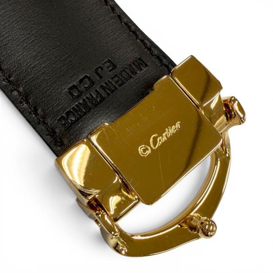 極美品　Cartier マスト ドゥ　リバーシブルベルト ブラック ゴールド Cartier（カルティエ） 極美品▽Cartier マスト ドゥ レザー