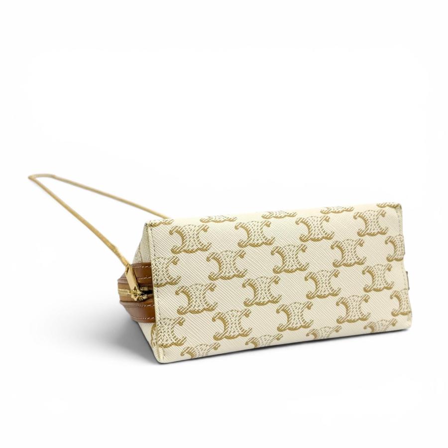 【正規品】CELINE チェーン付きクラッチ/トリオンフキャンバス CELINE（セリーヌ） 極美品☆CELINE トリオンフキャンバス ロゴ入り