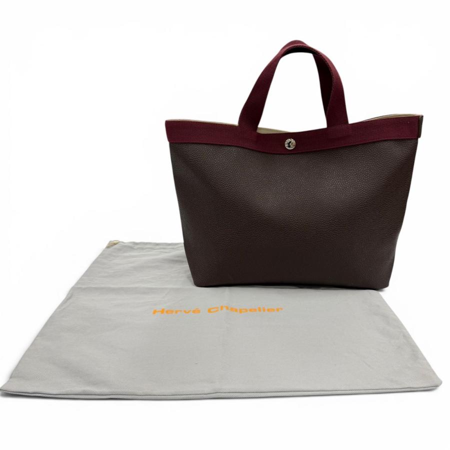 レディース 【美品】Herve Chapelier トートバッグ Sサイズ 舟形 ボルドー