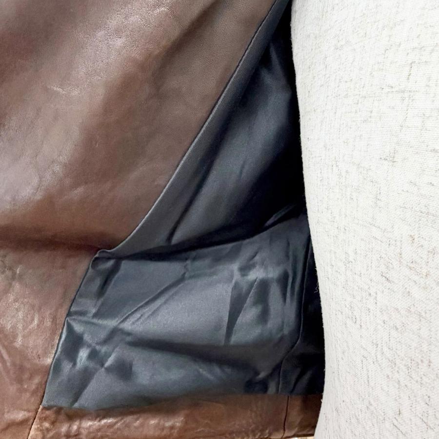 良品△Lewis Leathers ルイスレザー 391 ライトニング タイトフィット シープスキン ダブルライダースジャケット ブラウン 36 メンズ | Lewis Leathers | 04