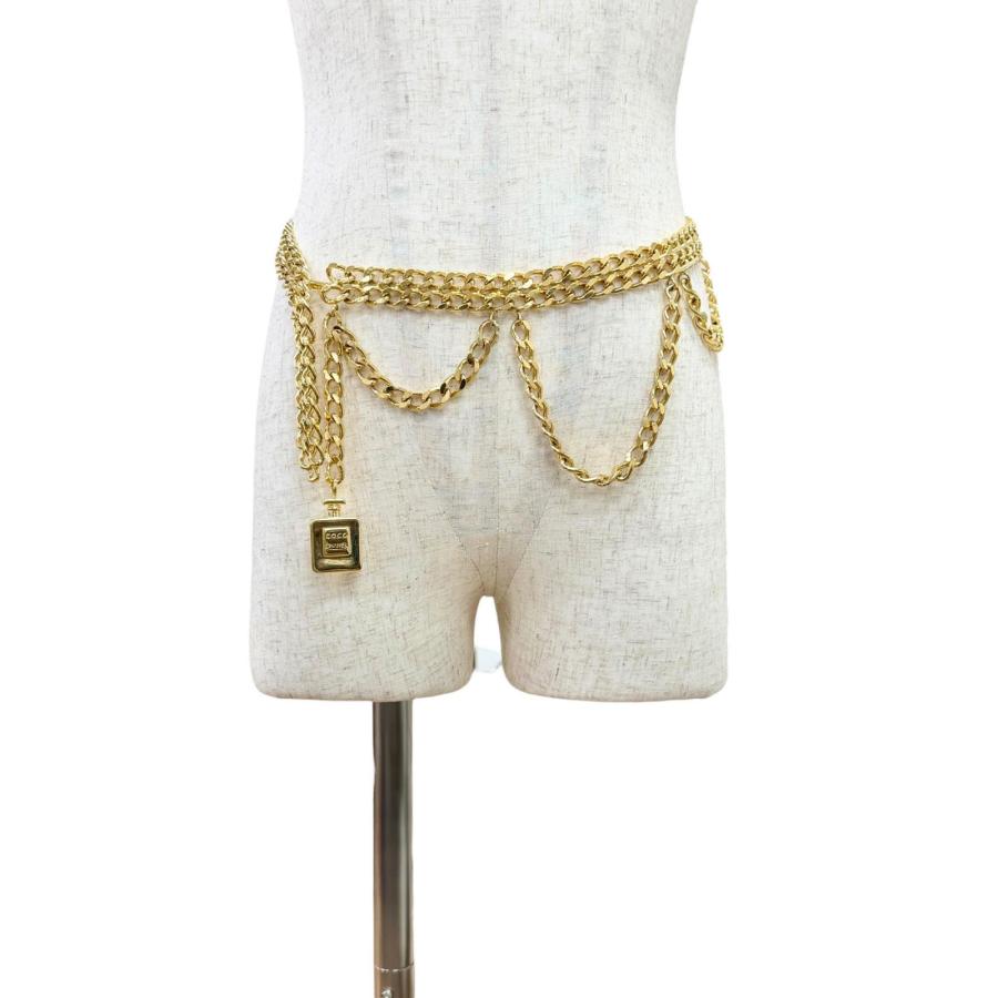 CHANEL チェーンベルト ロゴチャーム付き CHANEL（シャネル） 良品△CHANEL ロゴパフュームボトルチャーム