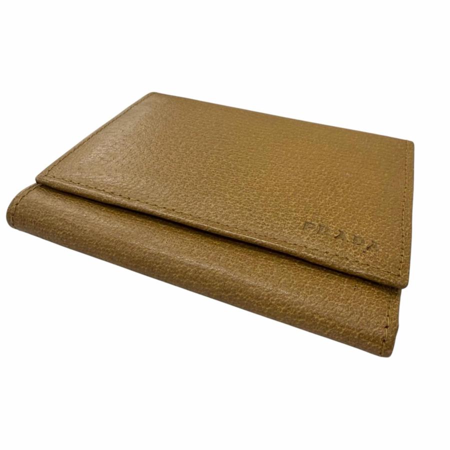 PRADA（プラダ） 極美品□PRADA 1M0176 レザー ロゴ型押し コンパクト