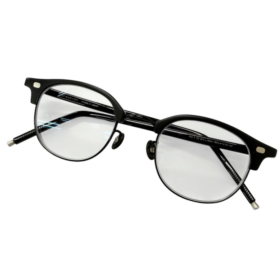 美品□EYEVAN アイヴァン no.1 IV SV925 サーモントブロー メガネ 眼鏡 アイウェア ブラック シルバー 47□22-147 度入り 日本製 重量24g 美品□EYEVAN アイヴァン no.1 IV SV925 サーモントブロー メガネ 眼鏡