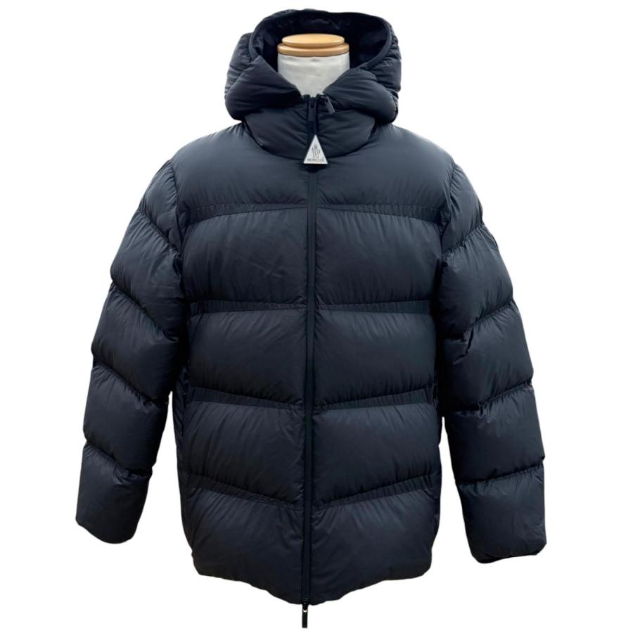 極美品▼MONCLER モンクレール 24-25AW MASAC ロゴワッペン フーデッド ZIP ダウンジャケット 4 正規品 メンズ ガーメント・ハンガー付き MONCLER（モンクレール） 極美品▽MONCLER 24-25AW MASAC ロゴワッペン