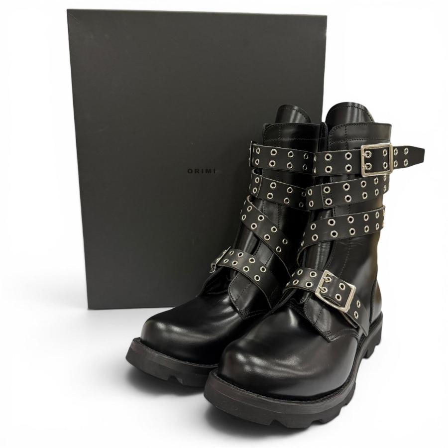 定価17万 42 orimi 26ss 3way ベルト　ブーツ 未使用品▽ORIMI オリミ 26SS STRAPPED BIKER BOOTS レザー ベルト
