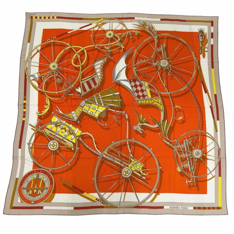 エルメス⭐︎カシミヤシルク　140⭐︎カレジェアン　定価25万円 HERMES（エルメス） 未使用品☆HERMES カレジェアン カレ140 VOITURES