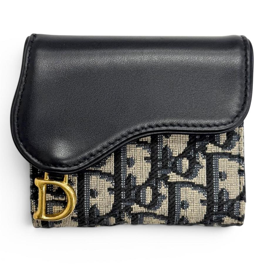極美品△Christian Dior クリスチャンディオール Saddle Lotus