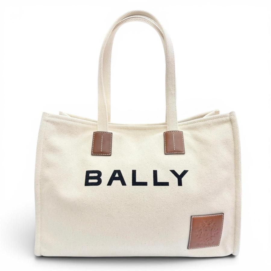 Bally（バリー） 極美品△BALLY AKELEI ロゴレザーパッチ キャンバス 