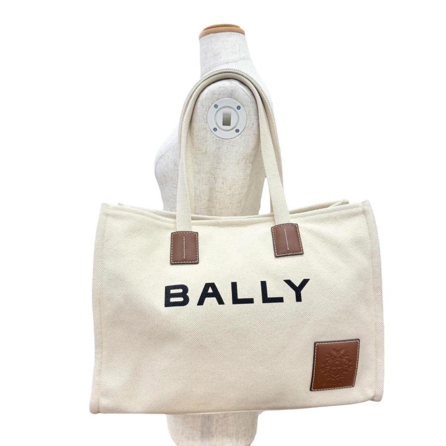 Bally（バリー） 極美品△BALLY AKELEI ロゴレザーパッチ キャンバス 