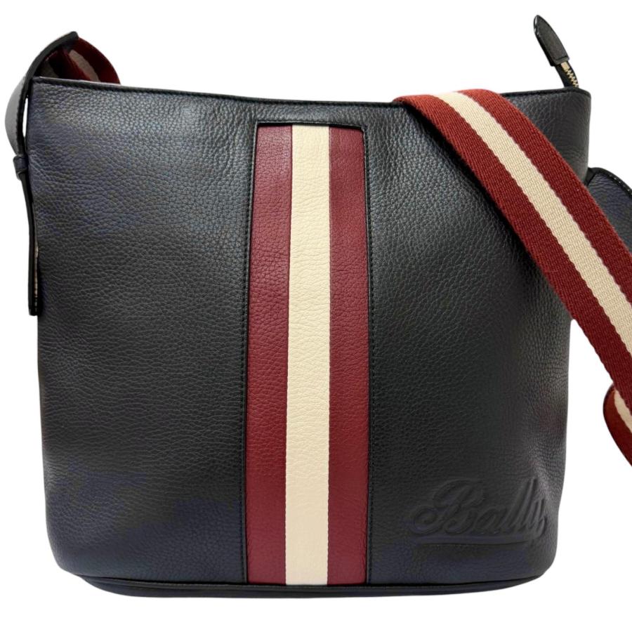 Bally（バリー） 極美品□BALLY レザー バリーストライプ ロゴ型押し