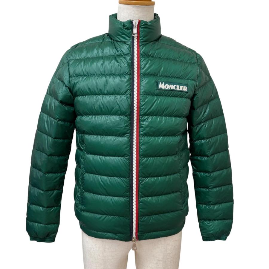 美品□MONCLER モンクレール F10911A11600 PETICHET GIUBBOTTO ロゴワッペン ライト ダウンジャケット グリーン 1 正規品 メンズ MONCLER（モンクレール） 美品□MONCLER F10911A11600 PETICHET
