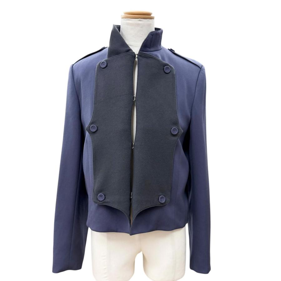 極美品▼DIOR ディオール オム 143C208A5307 ウール キュプラ カシミヤ混 ナポレオン ジャケット パープル 48 イタリア製 正規品 メンズ Dior HOMME 極美品▽DIOR ディオール オム 143C208A5307 ウール