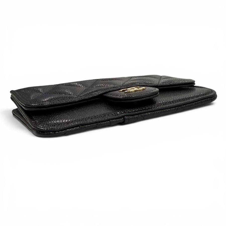シャネル マトラッセ パース キャビアスキン ブラック　クラシックジップ CHANEL（シャネル） 未使用品☆CHANEL AP2570 キャビアスキン ココ